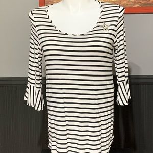 Fig & Blu Striped Top SZ-L